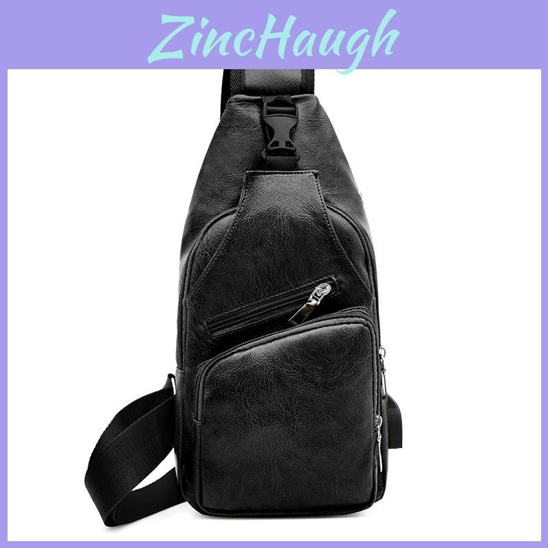 Herren Umhängetasche Mit USB-Ladefunktion Und Klassischem Sling-Design**