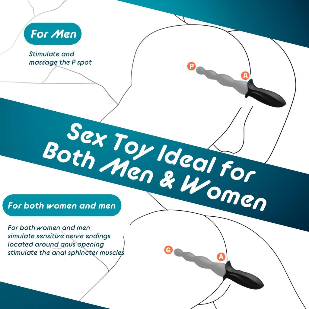 Vibrating Anal Beads: An Adult Sex Toy Suitable for Men, Women, and Couples; a Flexible Silicone Prostate Massager and Anal Vibrator; Anal Sex Toy
