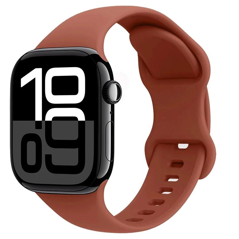 Silicone Strap for Apple Watch Band 45mm 41mm 44mm 40mm 49mm Series 10 46mm 42mm Bracelet for iWatch Ultra 9 8 7 6 5 4 SE2 Strap