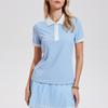 Lapel POLO Sports Short Sleeves Women's Outdoor Golf Tennis Contrast-Color T-Shirt Quick-Dry Overclothes Top