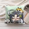 Jianxin Cute Wuthering Waves Cushion Cover Silky Short Plush Invisible Zipper Dustproof Sofa Pillow Case For Home Decor
