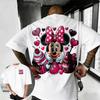 2026 Léto Disney Minnie Tričko 100% Čistá Bavlna Krátký Rukáv Ležérní Volný Prodyšný Vrchní Díl Unisex