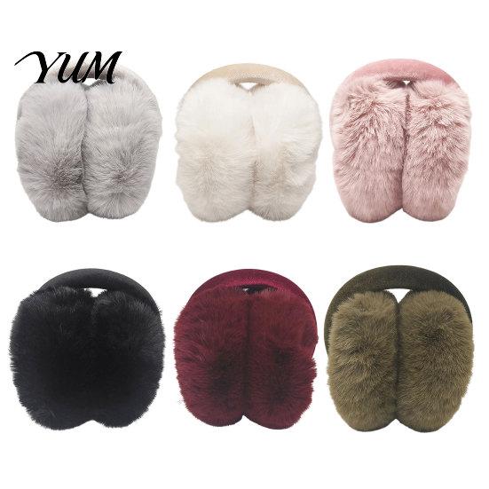 Soft Plush Earmuffs for Cold Weather Women's Winter Ear Muffs, Faux Rabbit Fur Warmers Protection Muffs Daily Use Sports Commuting, Fluffy Outdoor