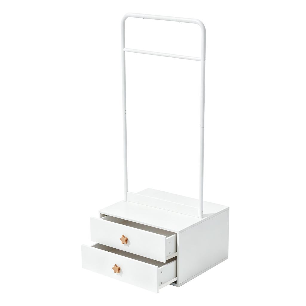 Wardrobe (single Item 70 × 55 × 170 Cm), Double Door Design with Large Storage Compartments, Cartoon-shaped Handles and Raised Feet, Wood Color