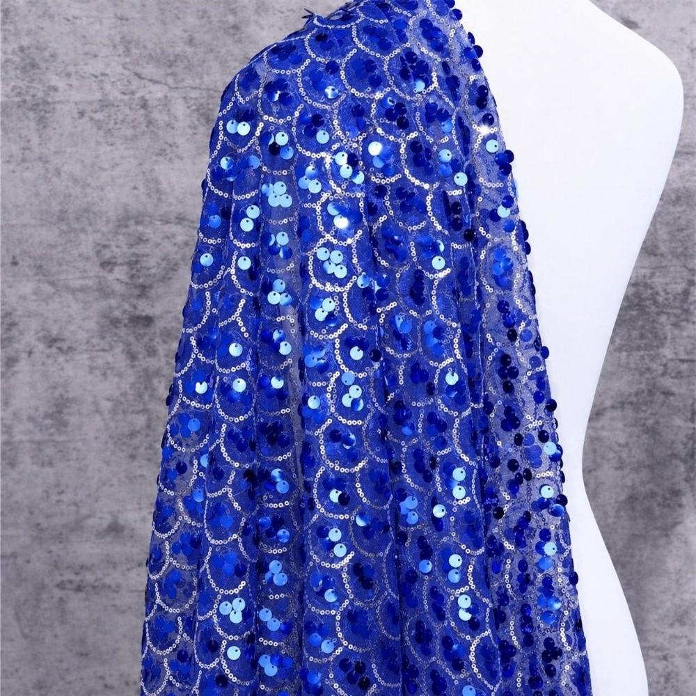 DIY Sewing Material Sequin Mesh Fabric Fish Scale Pattern Paillette Fabric Sequin Tulle Fabric