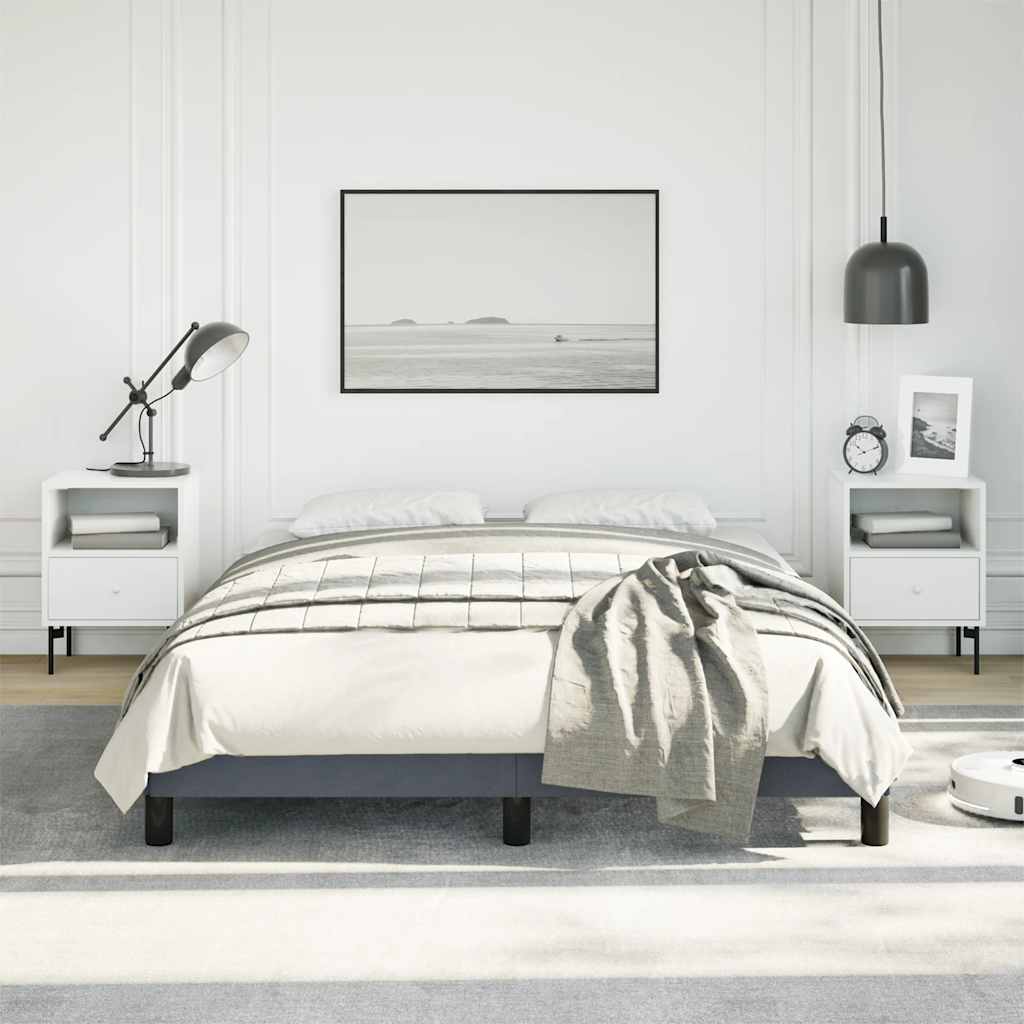 Bed Frame without Mattress Dark Grey 137 x 190 cm Full Velvet