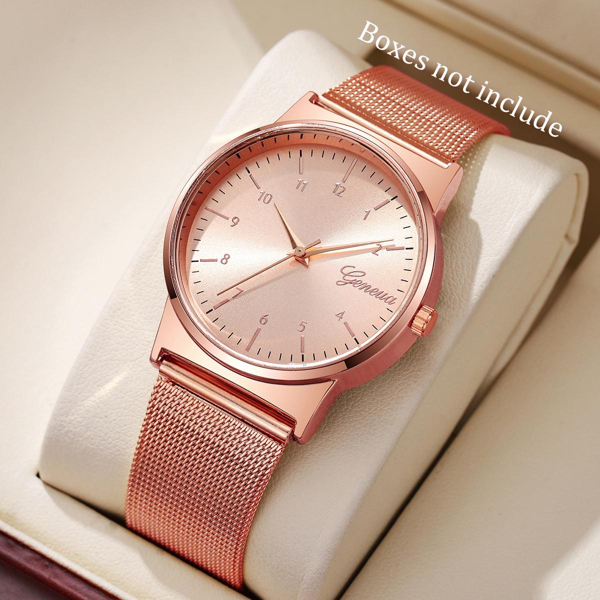 

Women Watches Fashion Mesh Band Arabic Dial Quartz Watch For Ladies Clock Reloj Mujer Without Box 1PC Rose Without Box
