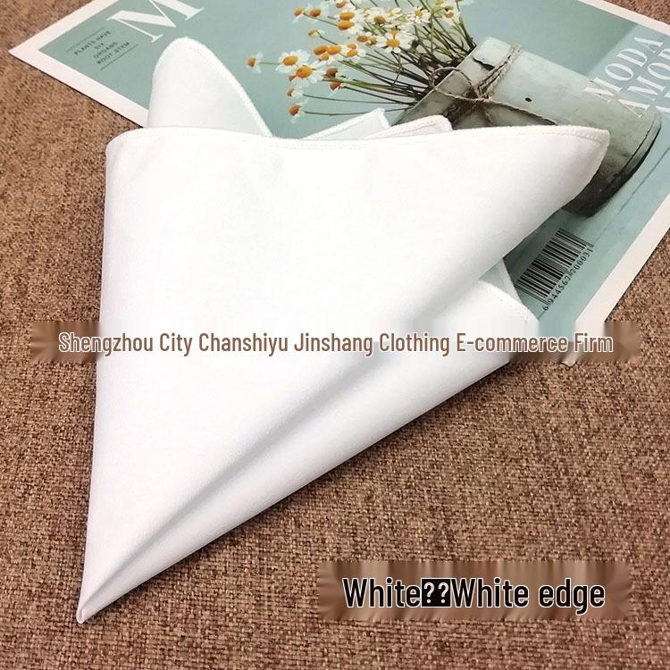 Elegant Pure White Cotton Men's Pocket Square 23cm