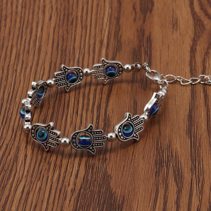 Vintage Hamsa Hand Fatima Evil Eye Bracelets for Women Jewelry Bohemian Natural Stone Beads Charm Bangles Couple Gift