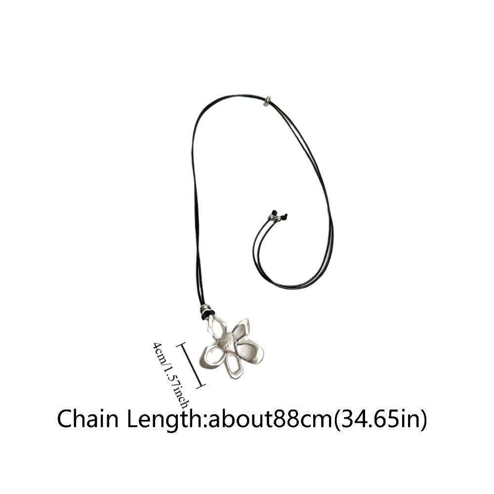 Y2K Long Chain Necklace Chain Sweater Chain Cute Metal Flower Necklace  Wedding