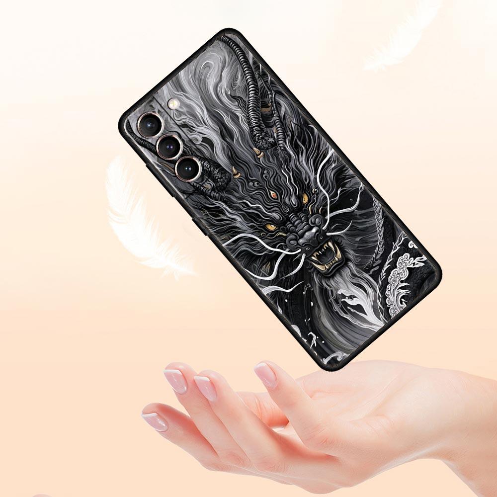 Chinoiserie Loong Flower Dragon Phone Case Cover for Samsung Galaxy S26 S25 S24 S23 S22 S20 S21 FE Ultra S25 Edge Plus Soft TPU