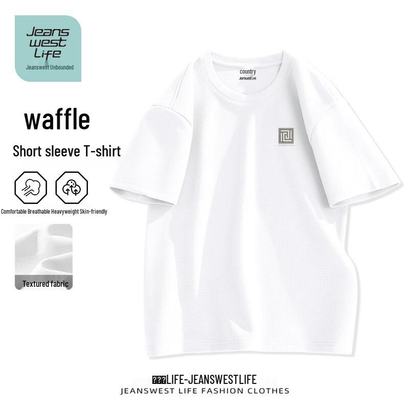 

JEANSWEST LIFE Мужская вафельная футболка с круглым вырезом и коротким рукавом L