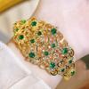 2026 European and American Retro Engraved Lace Emerald Design Bracelet Light Luxury High-end Wedding Bracelet Stacked