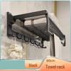 Aluminum Wall-Mounted Bathroom Towel Rack with Shelf