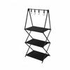 Folding Camping Rack X Shaped Frame Aluminum with Hooks Shelf