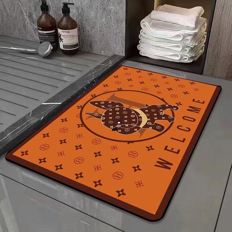 New Morandi Color Bathroom Doormat Balcony Floor Mat Modern Simple Bedroom Living Room Waterproof Leave-in Carpet