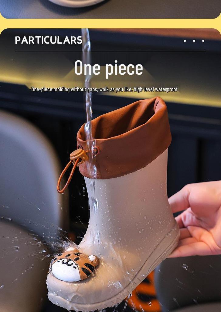 Kids' Waterproof Non-slip Rubber Rain Boots for Boys and Girls - Lightweight and Durable