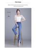 2025 Women's Slimming High-Waisted Micro-Flared Jeans with Slit and Raw Edge Detail for Spring