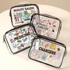 Floral Transparent PVC Waterproof Travel Makeup and Electronics Bag