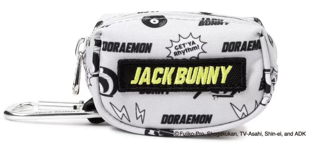 [Jack Bunny] Ball Pouch [Doraemon] (allover Pattern, with Carabiner, Can Hold 2 Balls)  Golf  262-4284005 020Gray