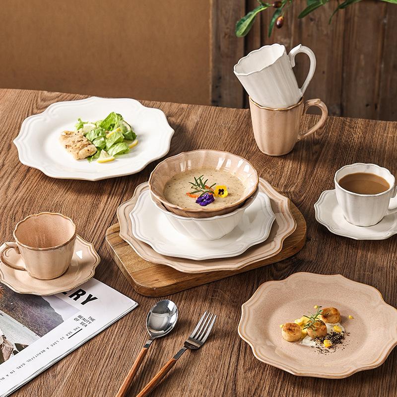New Japanese Ceramic Tableware Household Nordic Style Kitchen Utensils Dish Plate Set Combination