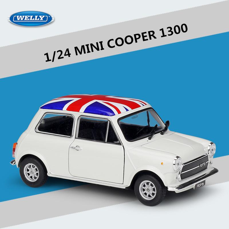 WELLY 1/24 MINI COOPER 1300 Alloy Car Model Diecast Metal Classic Mini Car Vehicle Model Simulation Collection Children Toy Gift