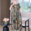 Elegant Long Dress for Women Vintage Clothes Plus Size Casual Short Sleeve Summer Loose Dress