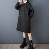 Long Sleeve Plus Size Cotton Vintage Black New In Dresses for Women Casual Loose Midi Spring Autumn Dress