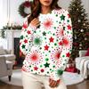 Women's Casual Long Sleeve Christmas Print Neck Pullover Sweatshirt