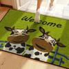 VIKAMA Cartoon Cow Welcome Doormat Anti Slip Dirt Resistant Indoor Outdoor Entrance Rug Porch Kitchen Bedroom Home Decor Carpet