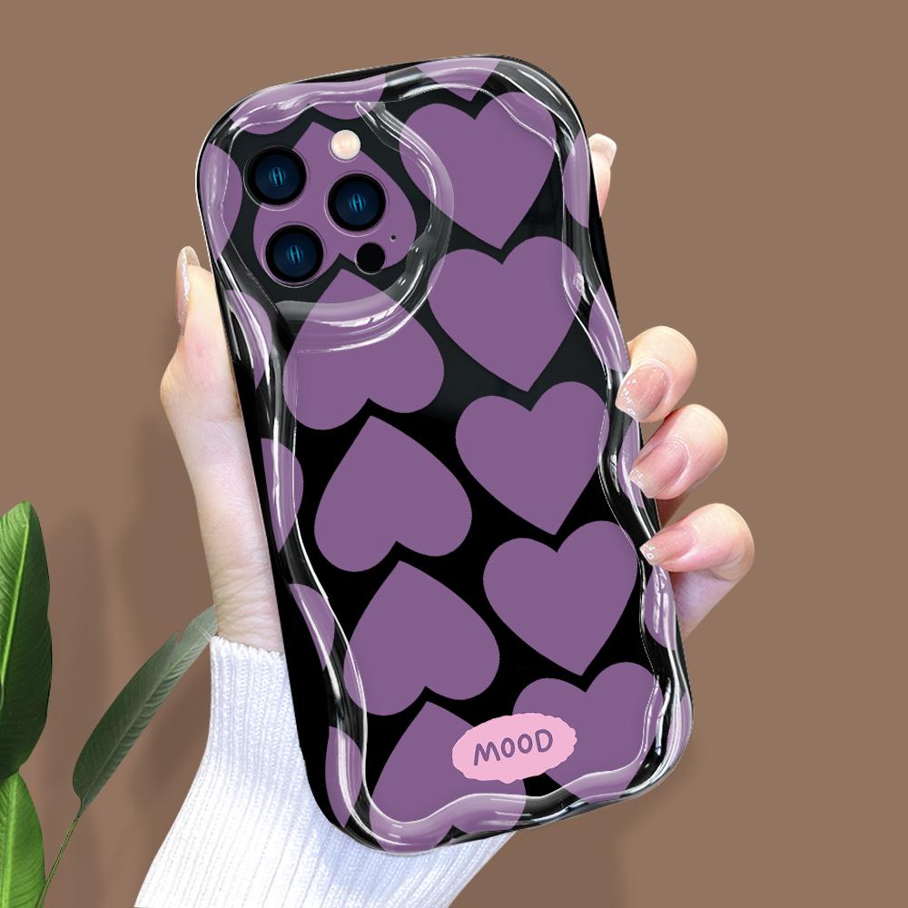 Cartoon-Muster Creme Textur Gehäuse Wellenrand Weiche Silikonhülle Handyhülle für IPhone Samsung Huawei Honor Xiaomi Redmi Infinix Tecno