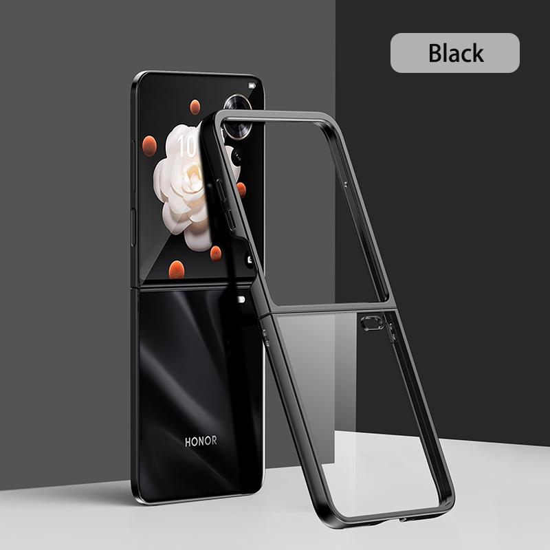 Case For Honor Magic V Flip MagicV VFlip Ultra Thin Hard Electroplated Color / Split Body Transparent Cover Protection Shockproof Back Anti Drop Shell