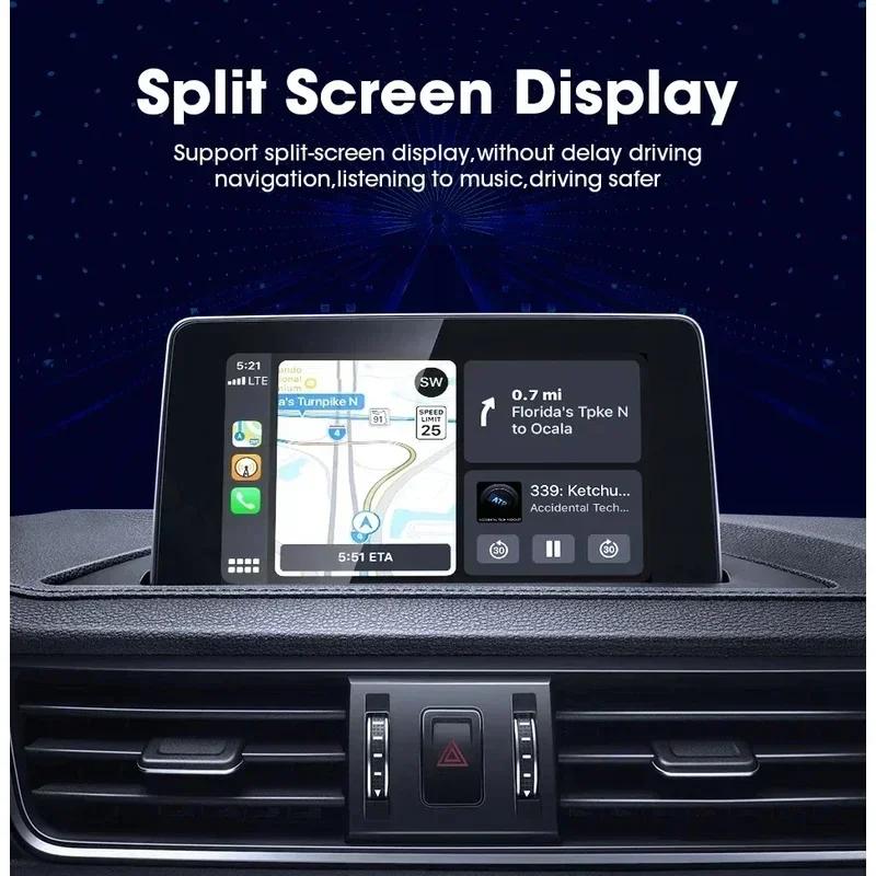 Wired To Wireless Carplay&Android Auto Adapter 2 In 1 Mini AI Box Compatible with 99% of Cars Plug and Play Smart Dongle