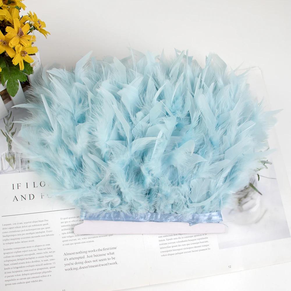 Feather White Turkey Feathers Trim 10-15cm/4-6inch Natural Feather Ribbon for Sewing Clothing Fringe Plumes Wedding Decoration