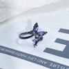 Dark Series Personality Trendy Cool Love Open Ring Irregular Inlaid Zircon Punk Retro High Sense Ring Woman