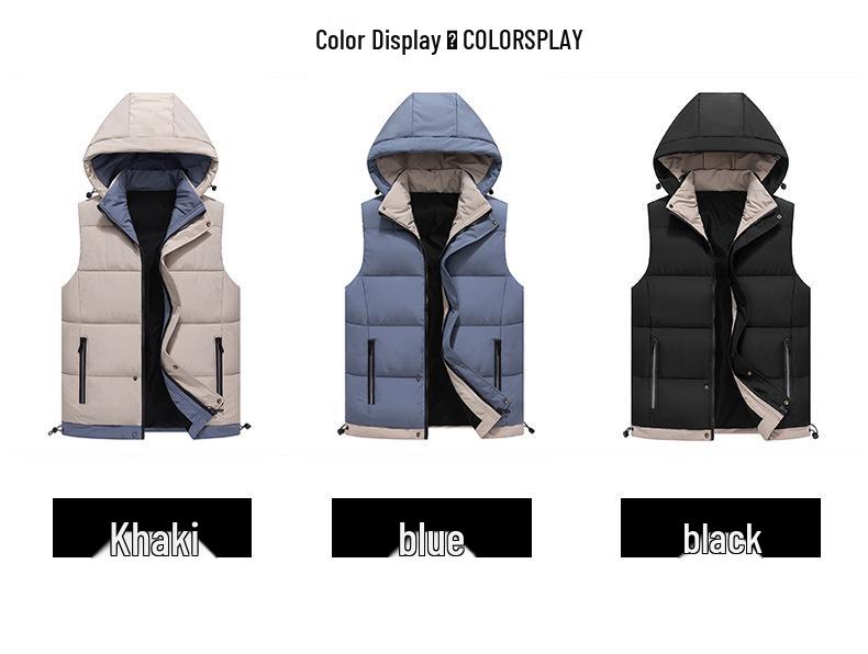 Vestă din bumbac cu glugă trendy nouă pentru Toamnă/Iarnă: Vestă groasă și călduroasă pentru bărbați și adolescenți