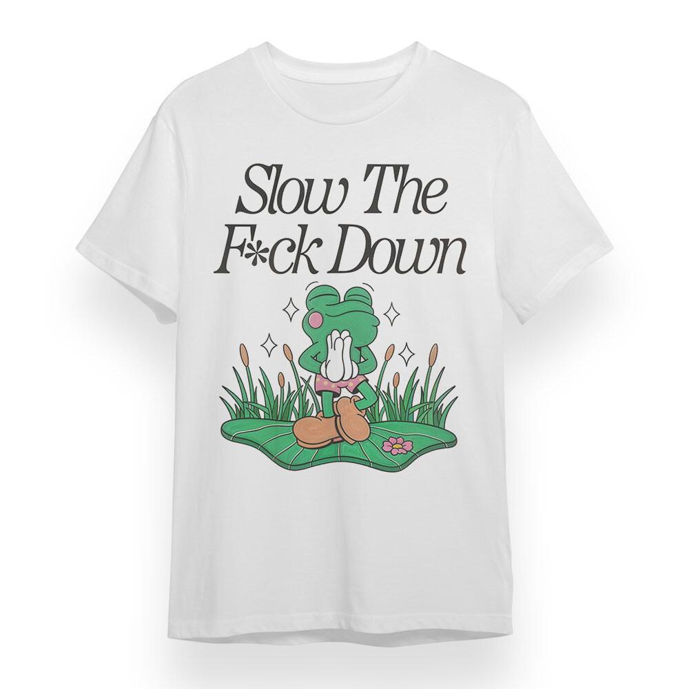 

Women s Oversize T-shirt With Funny Frog Graphic Unisex White 100% Cotton Tee S