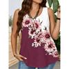 Summer Women's Large Size Colorful Flowers 3D Printing Vest Loose Fashionable Comfortable Soft Breathable O Neck Sleeveless Vest