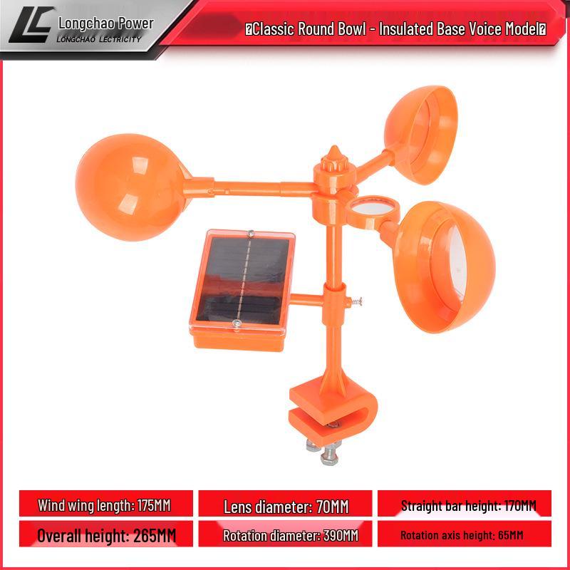 Solar Wind-Powered Bird Deterrent for Orchards and Farmland