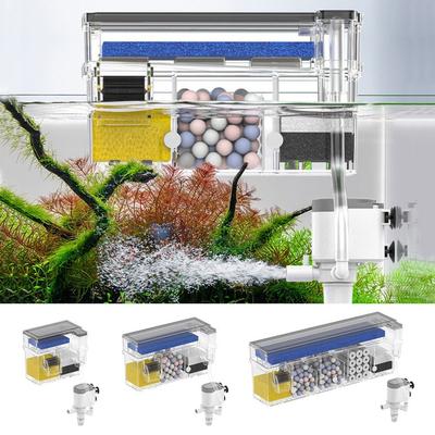 3 In 1 Fish Tank Wall Mounted Built-in Waterfall Filter Box Silent Circulating Circulating Water Purifier for Home