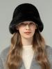 Luxury Unisex Winter Adjustable Hand Embroidery Bucket Hat Elegant Warm Fashion Real Mink Fur Cap for Casual Travel