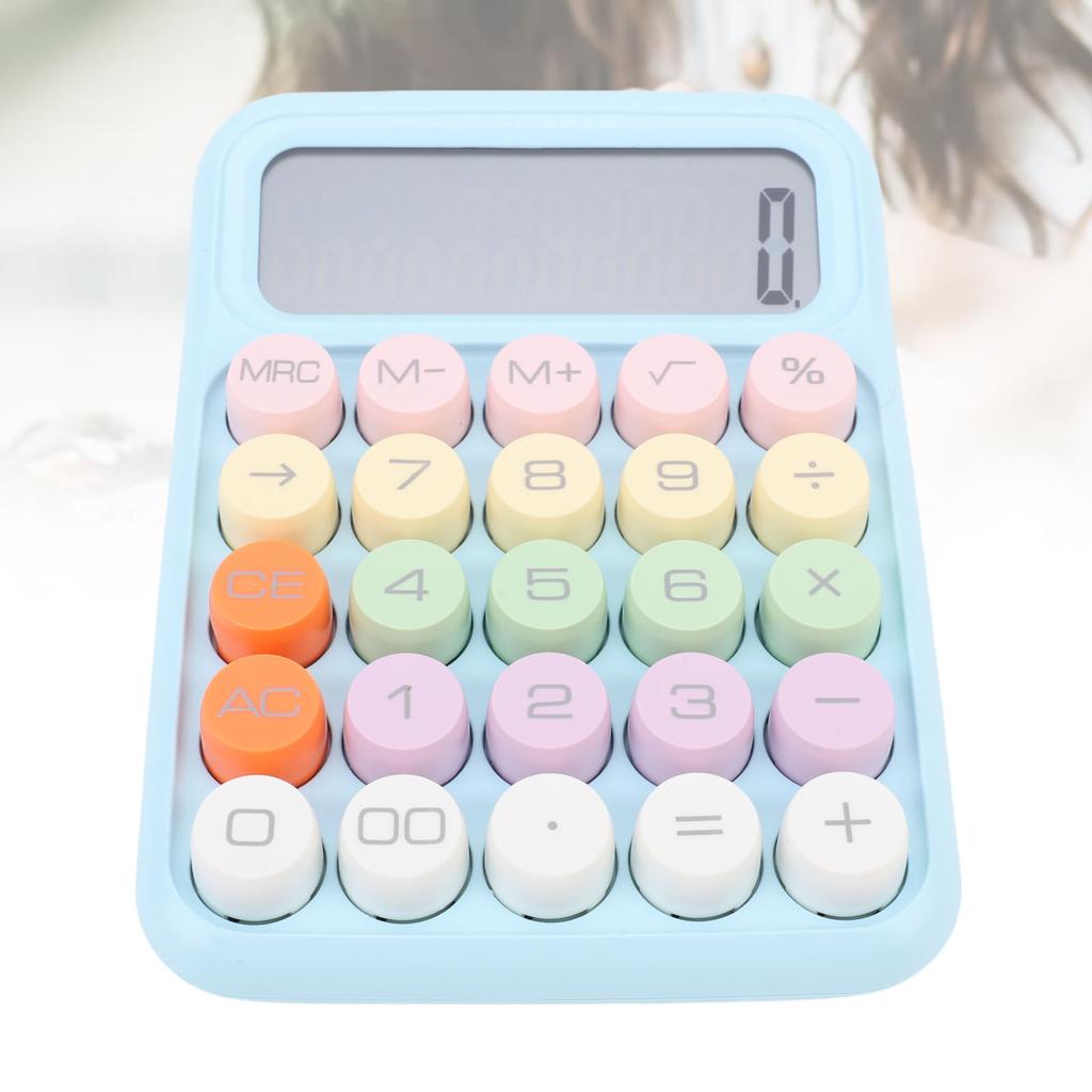 Bunter Taschenrechner Standard 12-stellige Anzeige Große Tasten Mechanisches Tastenfeld Taschenrechner für die Schule