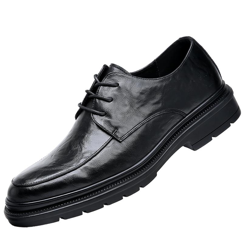 Men Formal Shoes Lace Up Oxfords Leather Fashion Trends Groom Wedding Shoes Men Outdoor Business Dating Party Office Oxford Shoe