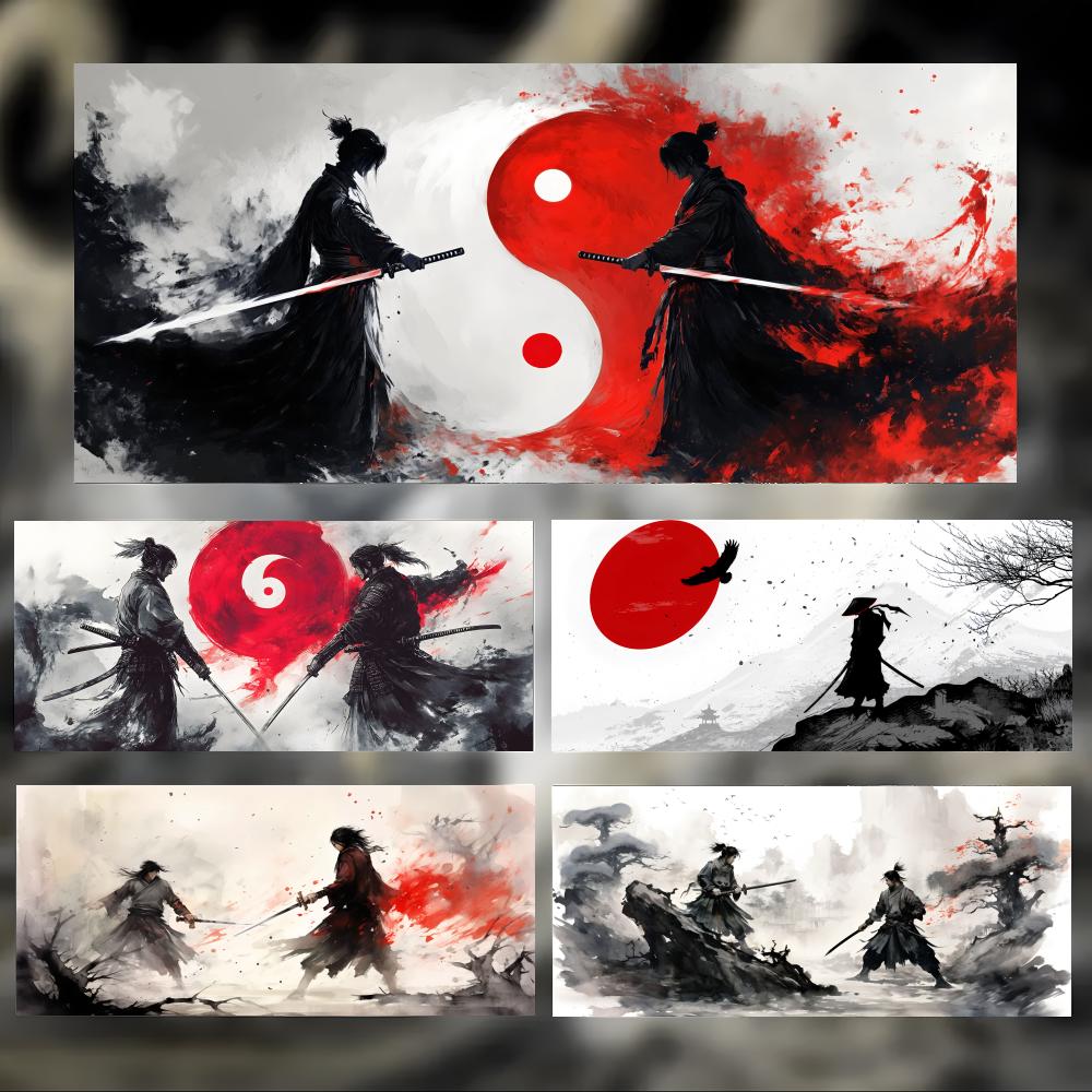 Brave Cool Game SSamurai Warrior Mouse Pad Large Thick Desk Pad Stitched Edges Gaming Mouse Mat For Pc