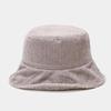 Female Warm Hats Solid Color Streetwear Warmer Folding Big Wide Visor Flat Hats New Plus Plush Corduroy Bucket Hats Accessories