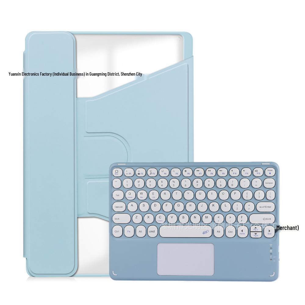 Samsung S10 Lite/S9 FE Tablet Case with 360° Rotating Magnetic Leather Cover and Wireless Bluetooth Keyboard