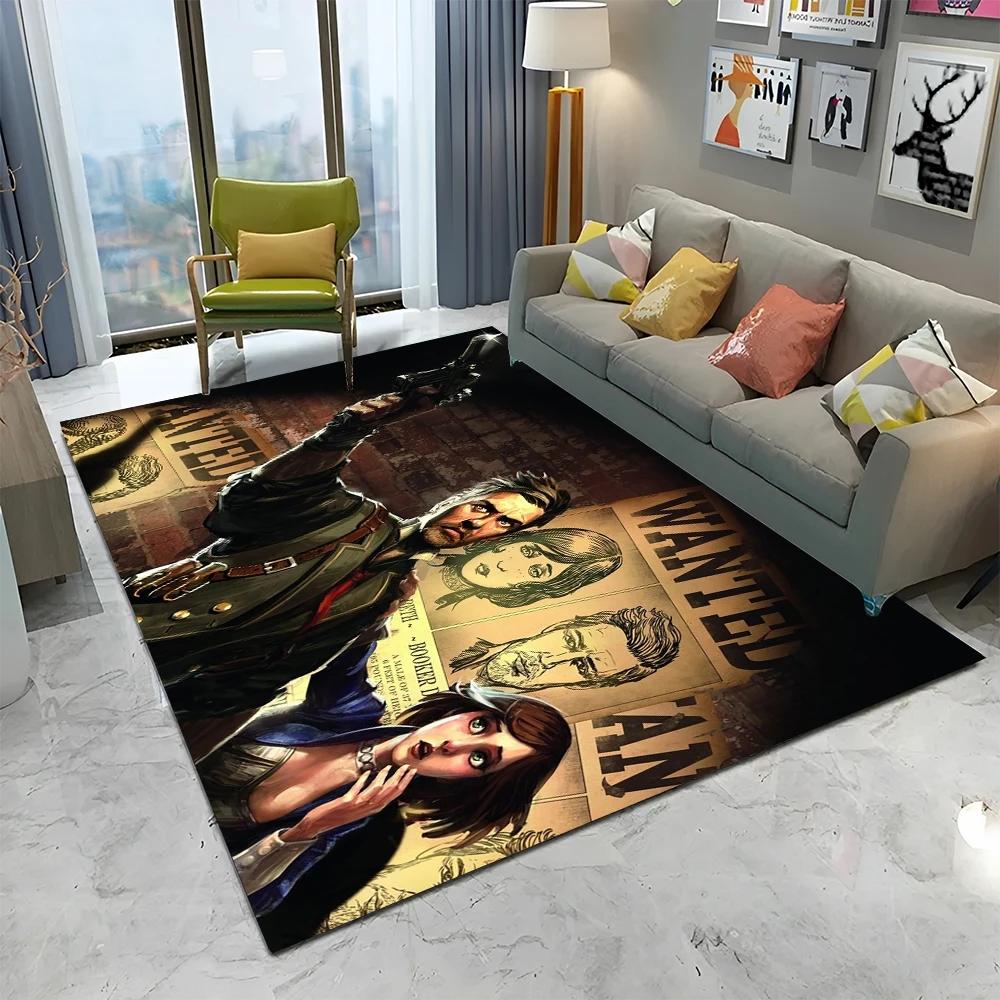 3D Retro BioShock Game Gamer HD Carpet Rug for Home Living Room Bedroom Sofa Doormat Decor,kids Play Area Rug Non-slip Floor Mat