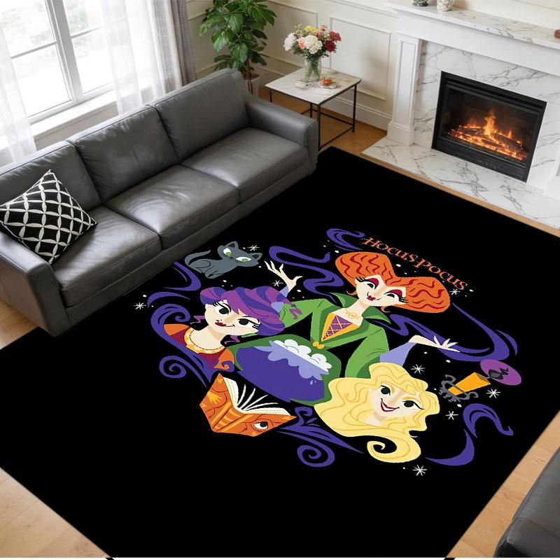 Crystal Velvet Rug Soft Non Slip Indoor Floor Mat Home DecorHocus Pocus Sanderson Sisters