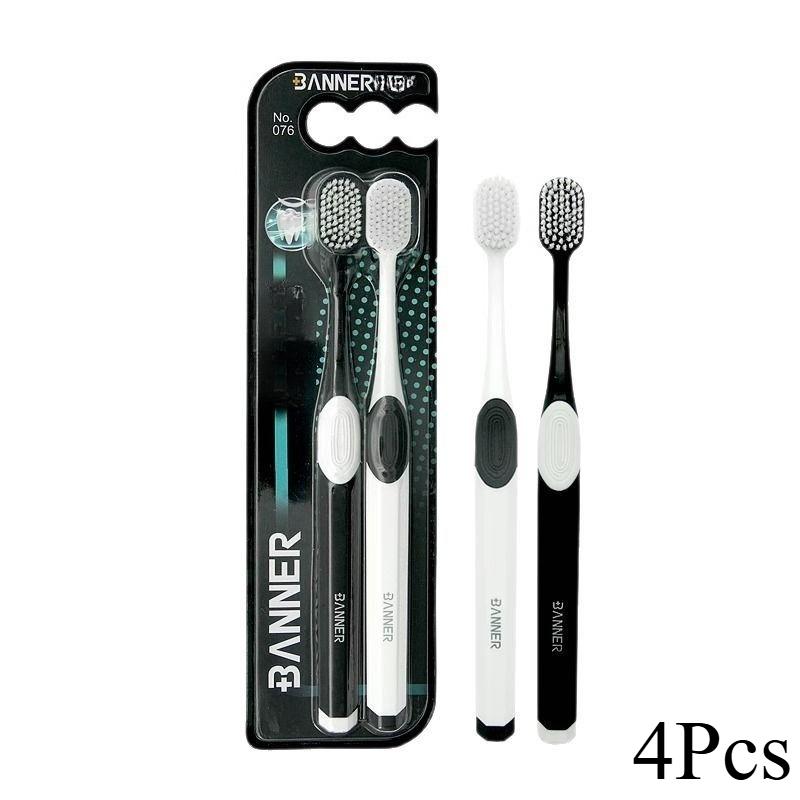 

4Pcs Adult Soft Bristle Toothbrush Square Hole Wide Head Toothbrush Special For Sensitive Gums To Protect Oral Health