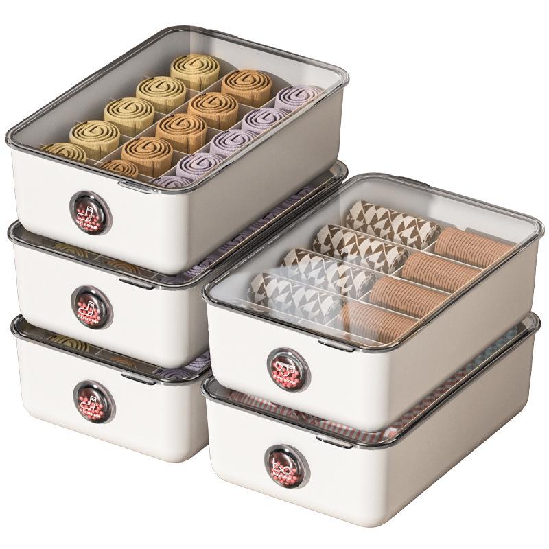 3-in-1 Dustproof Underwear and Sock Organizer with Lid